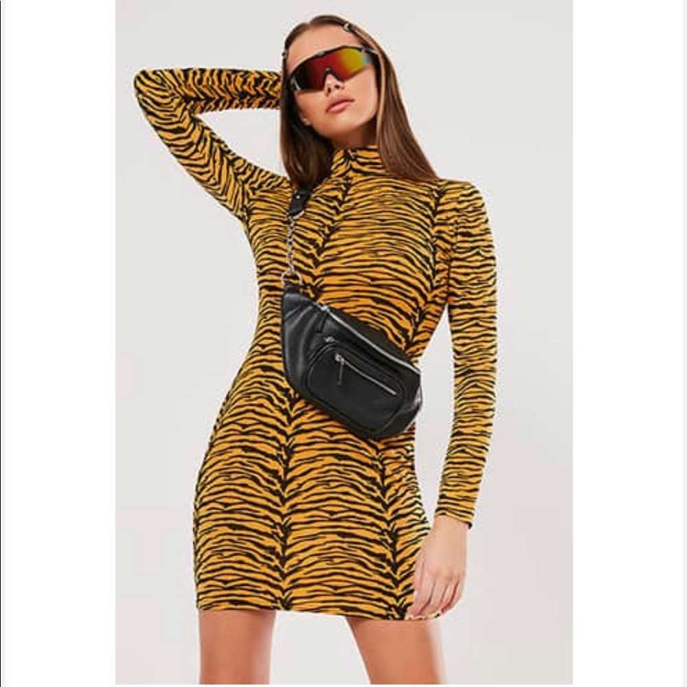 Missguided Tiger Print Bodycon Dress